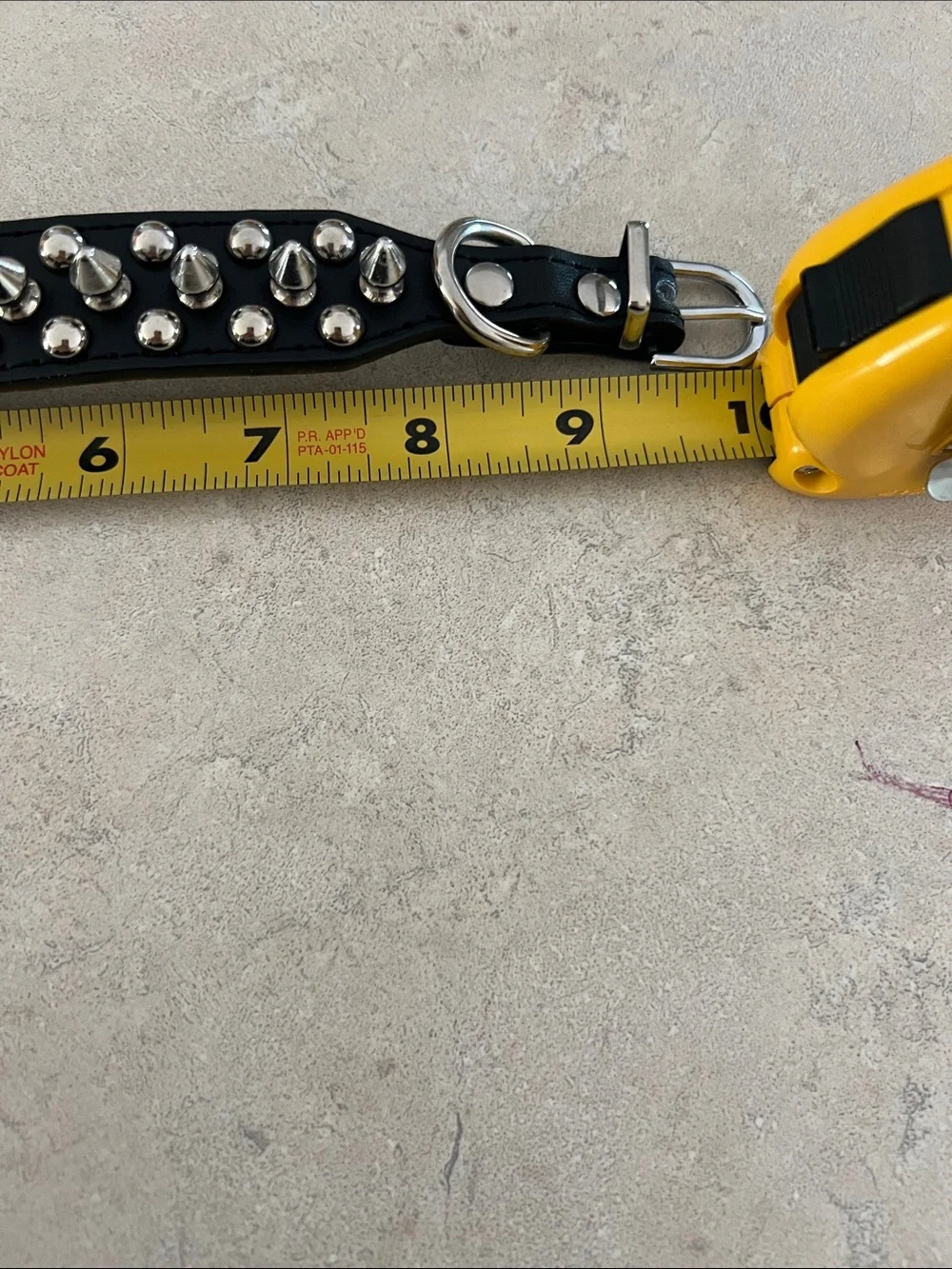 Black Studded Leather dog collar with Silver Spikes